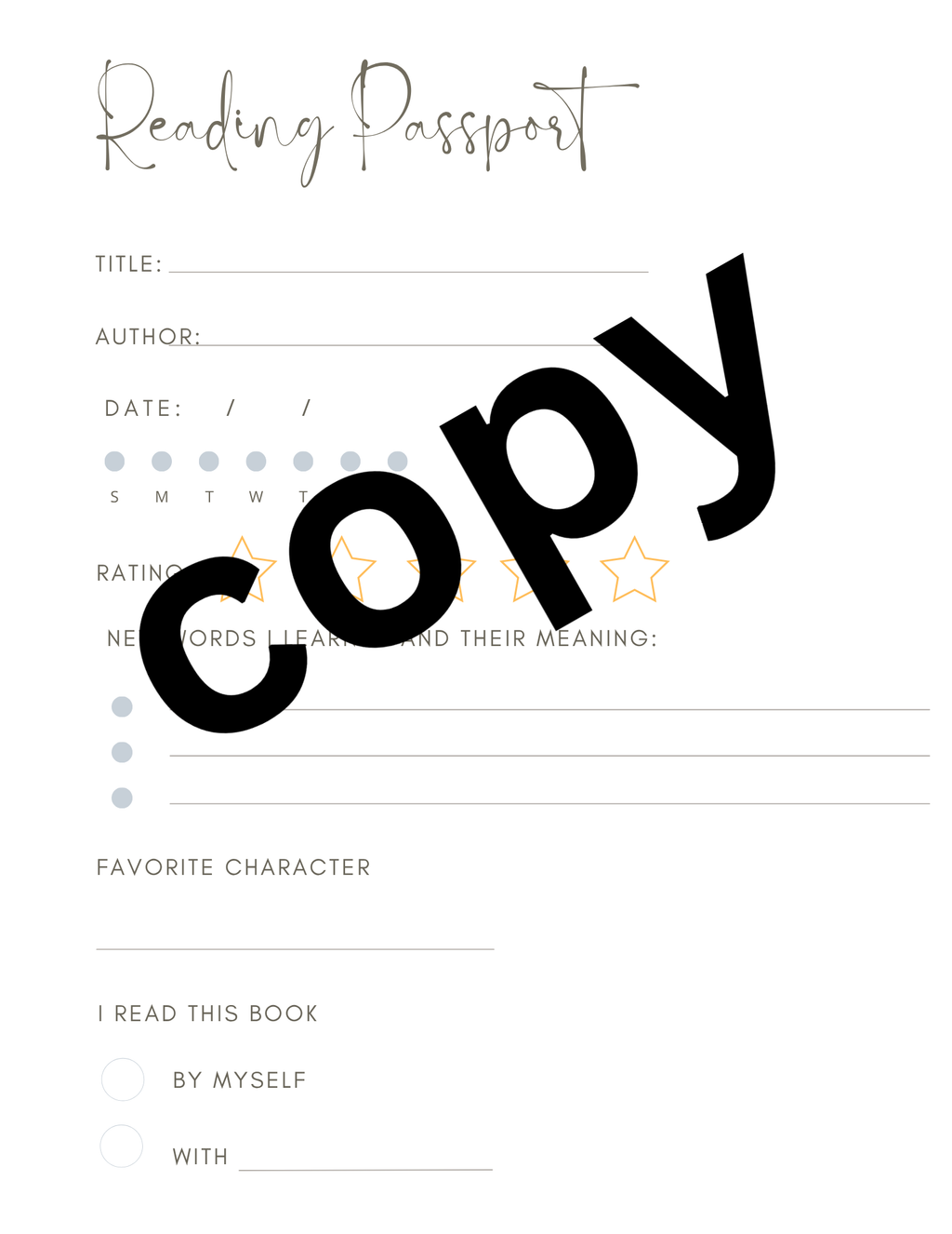 Reading Passport