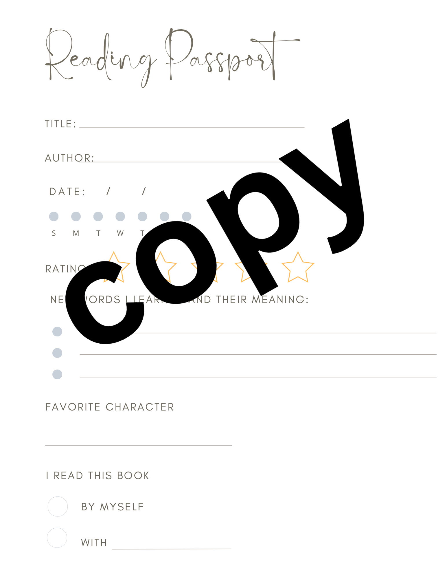 Reading Passport
